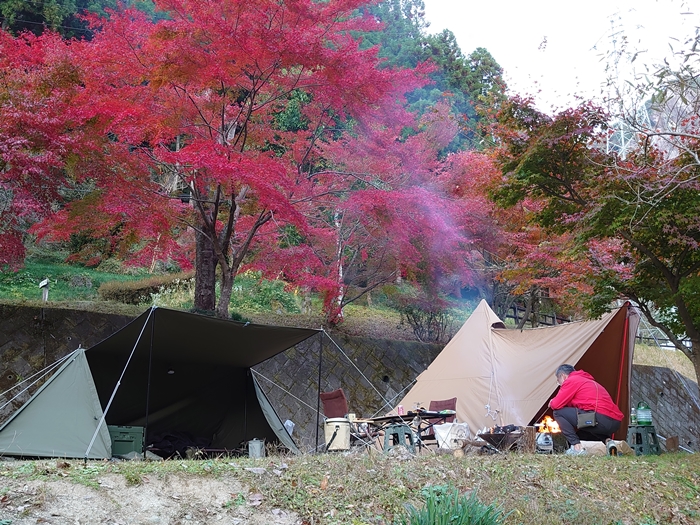 福岡県のグリーンパル日向神狭でソロデュオキャンプ（11/15～16）1日目