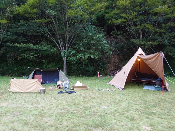 福岡県の岩屋キャンプ場でソロデュオキャンプ（10/4～5）1日目