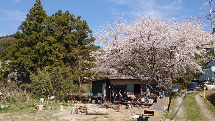 福岡県のWILD SMILEで家族で花見BBQからの父子キャンプ（3/29～30）1日目